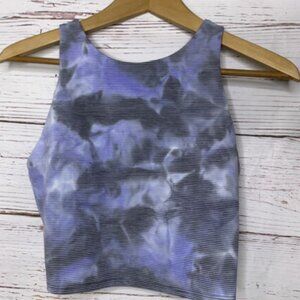 NWT Conscious Crop Textured D-DD Bra - Blue Camo and Fine Stripes  - Large